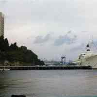          Photo 1: view north - northeast of S.S. Stevens at dock; Castle Point
   