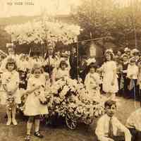 Digital image of photo of a May Walk (May Day) celebration in a play ground, Hoboken, no date, circa May, 1900-1915.