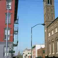          129: view west down Fourth St. from Hudson Street
   