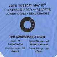 Handkerchief: Vote Tuesday, May 12th; Cammarano for Mayor; The Cammarano Team. (Hoboken, May 2009.)