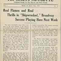 The Rialto Newsette. Vol.1, no. 4, Week of May 11,1925. [The Rialto Theatre, 118 Hudson St., Hoboken].