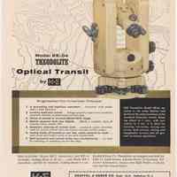 Ad for KE-6e Theodolite sold by Keuffel & Esser Co., N.Y. & Hoboken. The American City, Nov. 1960