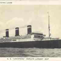 Postcard: Ship "SS leviathan", Hoboken, NJ