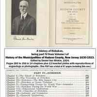 History of Hoboken as it appears in History of the Municipalities of Hudson County, New Jersey, 1630-1923.