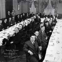 B+W panoramic photo of Bachelor Dinner of John Hildemann, Meyer