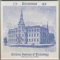 Ceramic commemorative title, 1776-1976 Bicentennial, Stevens Institute of Technology, Hoboken, New Jersey, [1976.]