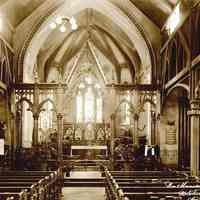 B+W photo of the interior of Trinity Episcopal Church at the northwest corner of 7th & Washington Sts., ca. 1920