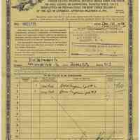 Form, order: Treasury Department, U.S. Bureau of Internal Revenue; for controlled narcotics used by Hoboken pharmacist Isidor Kiesman, 407 First St., Hoboken, N.J., Dec. 10, 1945