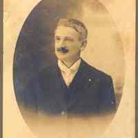 Sepia-tone photo portrait of Paul H. Fromholtz (of Hoboken), Brooklyn, no date, ca. 1920-1930.