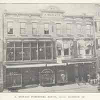 Printed B+W photograph of Madison Furniture House, 416-418 Madison Street, Hoboken, no date, ca. 1906-1908.