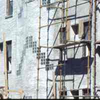 Color slide of building under renovation on or near Newark and Garden Sts., Hoboken, ca. 1984.