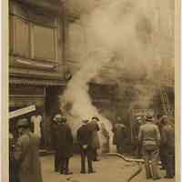 Photo of a fire at 318 Washington St., Hoboken, no date, circa April 3-10, 1932.