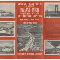 Map: Motor Routes to George Washington Bridge, Holland Tunnel ... Port of N.Y. Authority. N.d., ca. 1931-1932.