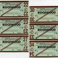 Tickets, transportation, 6: Erie Lackawanna Railroad Co., Weekly Commutation Ticket, between Hoboken & Ridgewood, June-Aug. 1969.