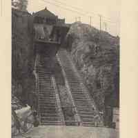 Photo illustration: wagon / truck elevator or incline, Marshall Street between Ferry & 1st Streets, Hoboken, 1907.