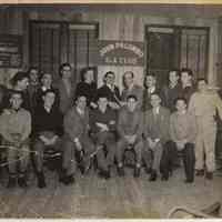 B+W photo of John Palumbo S. & A.Club presenting a check for Hoboken Paraplegics, Hoboken, no date, ca. 1937-1943.