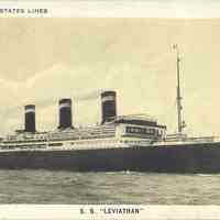 Postcard: Ship "SS leviathan", Hoboken, NJ