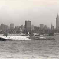 Digital image of B+W photo of the Hoboken waterfront, Hoboken, circa 1987.