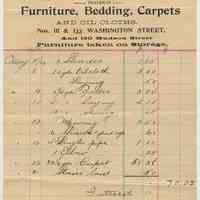 Bill from F. Cordts, Furniture, etc., 111 & 133 Washington St., to Mr. Edw. Kiel, July 30, 1896.