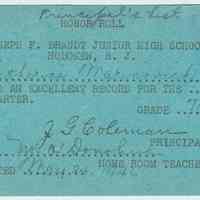          honor roll card
   
