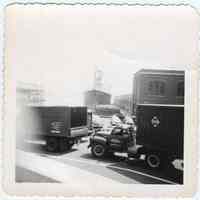 Image: B+W photo of an unidentified vessel moored at an unidentified pier, Hoboken, no date, ca. 1960.