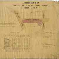 Assessment Map for the Grading of Grand St., Hoboken, New Jersey. [1866].