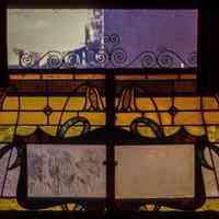          Color slide of interior view of light through a stained glass window at 14th and Garden picture number 1
   