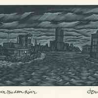          Print: The Lower Hudson River (from the Erie-Lackawanna Pier in Hoboken)
   