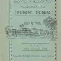 Program: Public Forum. Proposed High School Sites. Demarest High School, March 3, 1958.