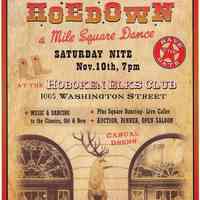 Poster: Hoboken Hoedown: a Mile Square Dance, Saturday Nite, Nov. 10th, (2012), 7 pm.