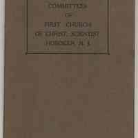 Committees of First Church of Christ, Scientist, Hoboken, N.J. Adopted Dec. 1921.