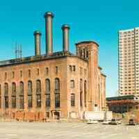          Digital image of color photo of the exterior of the former Hudson & Manhattan Rail Road powerhouse, Jersey City, March, 2000. picture number 1
   