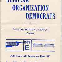 Digital images, booklet: The Candidates & Platform of Regular Organization Democrats. Jersey City, N.J. General Election, Nov. 6,1951.