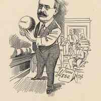 Caricature of Julius A. Eppens, [Hoboken, n.d., ca. 1907-1916]. From album, "Just for Fun"; archives catalogue 2005.018.0001.