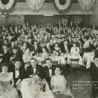 B+W 10" x 20" group photo of Knights of Columbus, Hoboken Council 159, 60th Anniversary Dinner, Union Club, Hoboken, April 21, 1956.