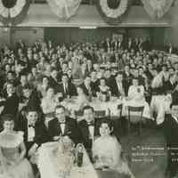 B+W 10" x 20" group photo of Knights of Columbus, Hoboken Council 159, 60th Anniversary Dinner, Union Club, Hoboken, April 21, 1956.