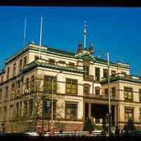 Color slide of eye-level view of Hoboken City Hall at 94 Washington between Newark & 1st looking NW