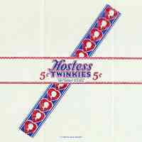 Wrapper: Hostess Twinkies, 5¢. "A Hostess Cake Product". Copyright 1930 Continental Baking Co.