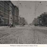 View looking north on Washington Street from Ferry St.(Observer Highway) to Newark St., Hoboken, August 22, 1913.