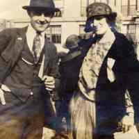 Digital image of photo of Marie Durstewitz and a man in Church Square Park, [Hoboken], no date, circa late 1910