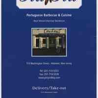 Menu: Piri Piri. Portuguese Barbecue & Cuisine, 515 Washington St. Hoboken, N.J. N.d., issued 2010.