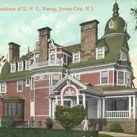 Postcard: Residence of EFC Young, Jersey City, NJ