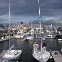 Digital images, 11, of pier 13, Hoboken Yacht Club and marina plus uptown ferry terminal, Hoboken, August 7, 2004.