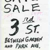          Gate Sale 023. 09-16-1995 Third St. Between Garden & Park
   