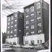 B&W photo of apartment building at 521-527 Elizabeth Avenue, Newark.