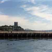 Color photos, 3, of waterfront with Castle point & former Port Authority Piers, Hoboken, Sept. 1991.