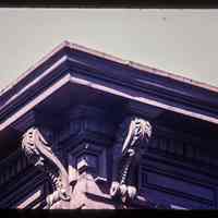          Color slide of detail view of cornice, brackets, dentils and frieze at 901 Garden on the NE corner with 9th picture number 1
   