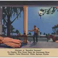 Postcard: Diorama of "Beautiful Dreamer" On Display Way Down Upon the Suwanee River, Stephen Foster Memorial, White Springs, Fla. N.d., ca. 1949+.