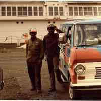 Digital scan of color photo of Bethlehem Steel Hoboken Shipyard, Hoboken, no date, circa 1970-1980.