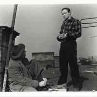 Black-and-white publicity photo of Marlon Brando as Terry Malloy in film "On the Waterfront," Hoboken, no date, ca. 1953-1954.